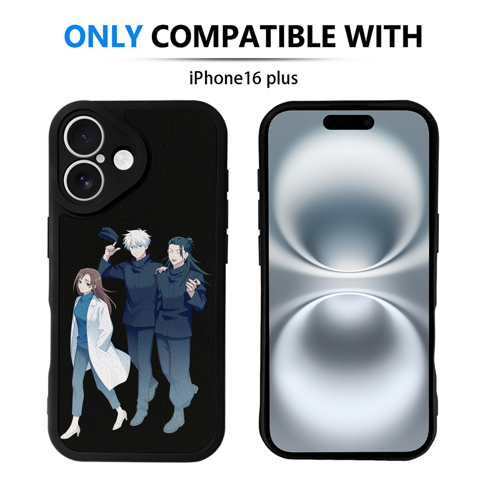 （画像用） 呪術廻戦 Jujutsu Kaisen 【iPhone 16シリーズ対応】シリコンスマホケース（レザー調） 材質：シリコン